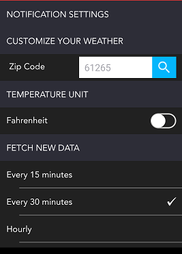 Now App - Weather Card Addition - Customize